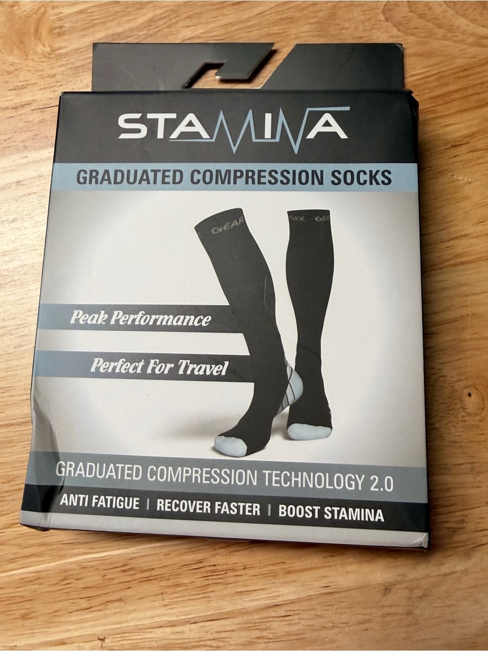 Stamina Black‎ Graduated Compression Athletic Socks Size L/XL #405